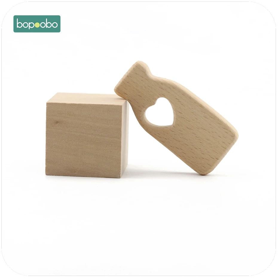 

Bopoobo Baby Jewelry буковая деревянная 1 шт. бутылочка для сердца DIY аксессуары для прорезывания зубов жевательная игрушка ожерелье для кормления ку...