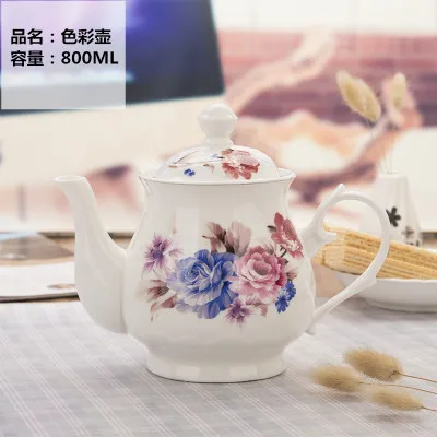 1pcs-800ml Керамический чайник ручная роспись сине-белый фарфор большой емкости заварочный чайник кунг-фу набор кофейник Питьевая утварь - Цвет: 1pcs-800ml