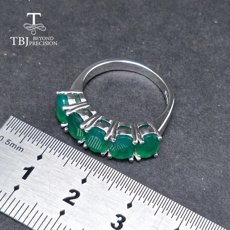 Женский комплект украшений TBJ ювелирные украшения из природного зеленого агата