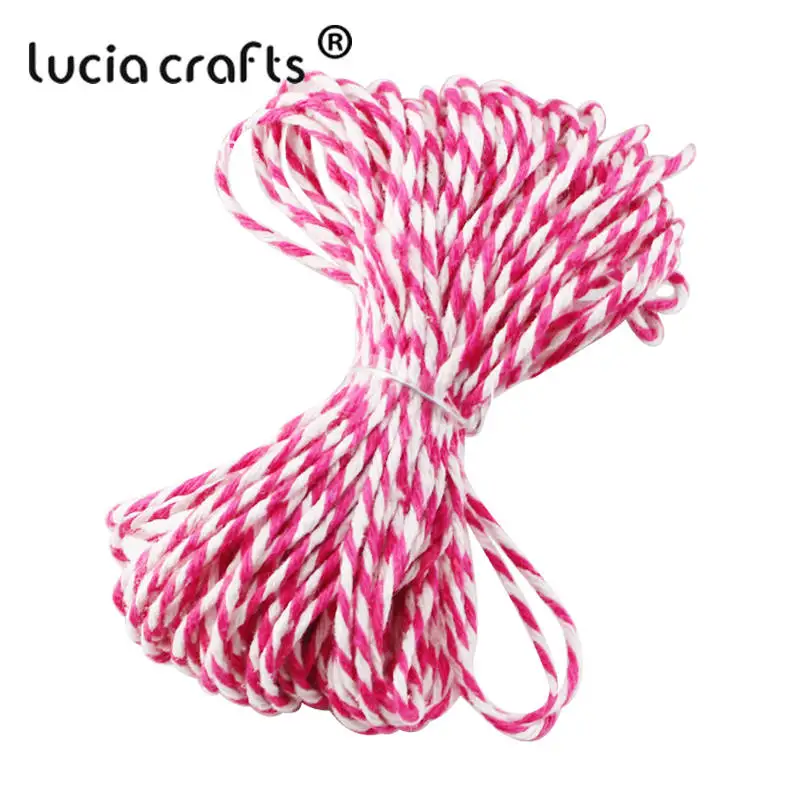Lucia crafts распродажа! Двойной Цветной хлопковый шпагат для пекаря, хлопковые шнуры, нитка для шпагата, сделай сам, 10 м/упак. W0403