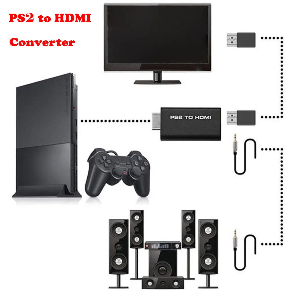 Совершенно для sony Playstation 2 PS2 к HDMI высокого качества конвертер адаптер кабель для HD