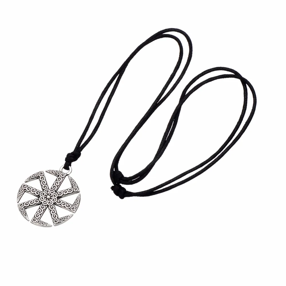 Рыболовный крючок цвет античное серебро желтая подвеска Коловрат ожерелья бриллиантовое колесо