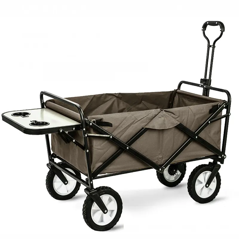 a6 Upgrade Household Portable Shopping Cart with Table, Steel Frame Outdoor Camping Cart, Folding Utility Wagon with Side Table - Цвет: a6