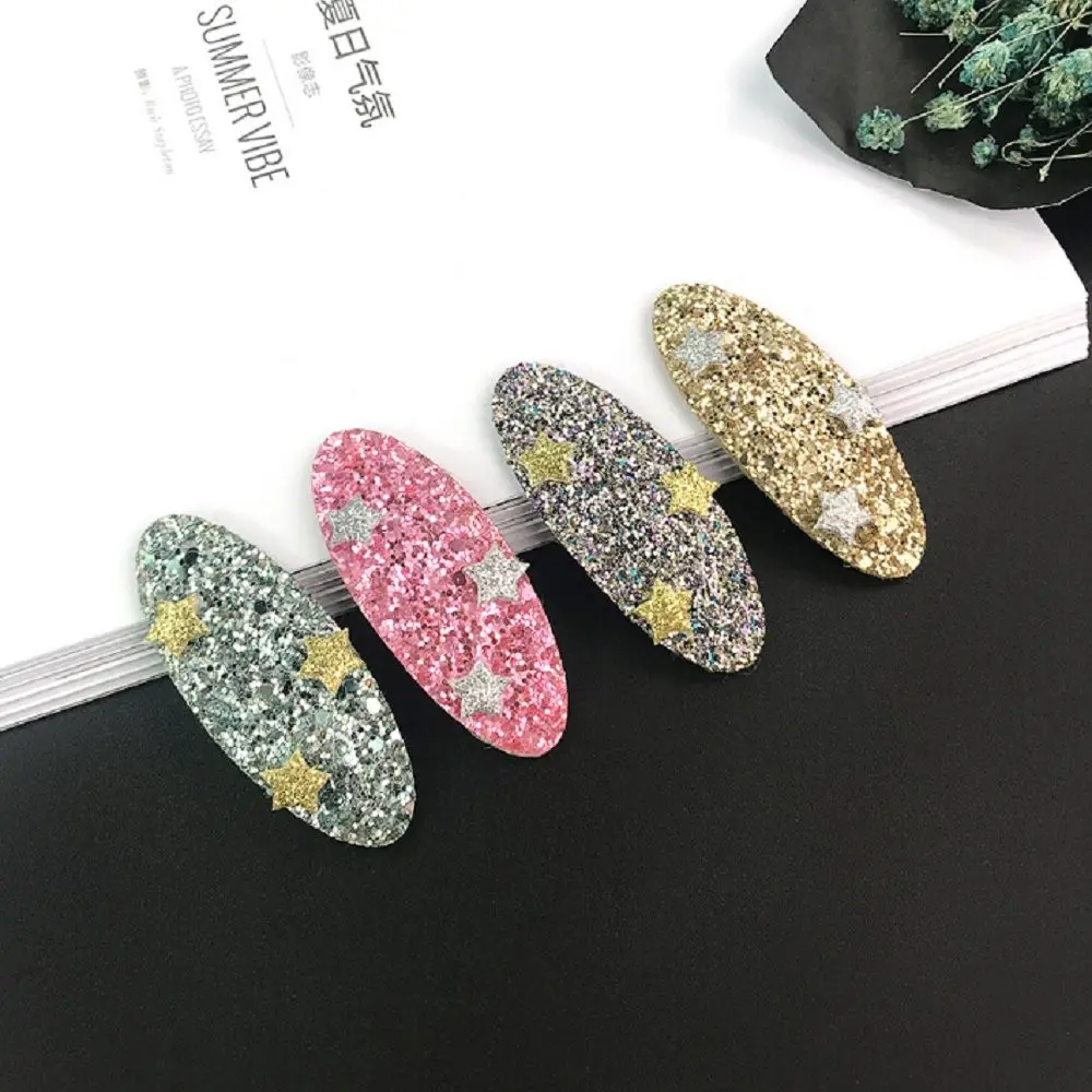

2Pcs Hair Clips Girl Star Sequins Glitter Sweet Barrette Hairpins Bobby Ornament Hair Accessories Headwear Hairdressing Dropship