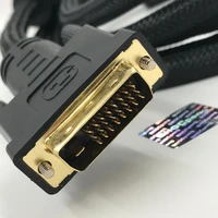 dual link 241 dvi to dvi cable gold plated male male cable compatible dvi 245 support 3d with two ferrite cores 3meter 1pcs