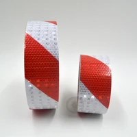 5cmx10m small shining square self adhesive reflective warning tape with red white color twill printing for car