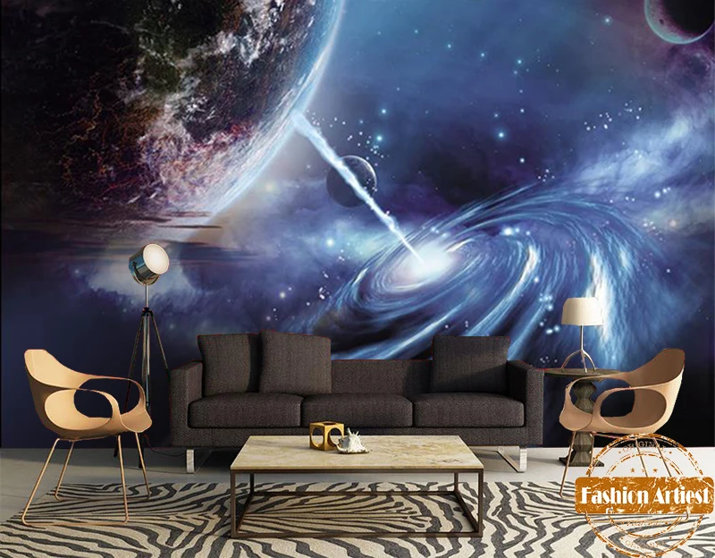 3d обои на заказ Настенные звезда космоса Вселенная звездное ремесло ТВ диван