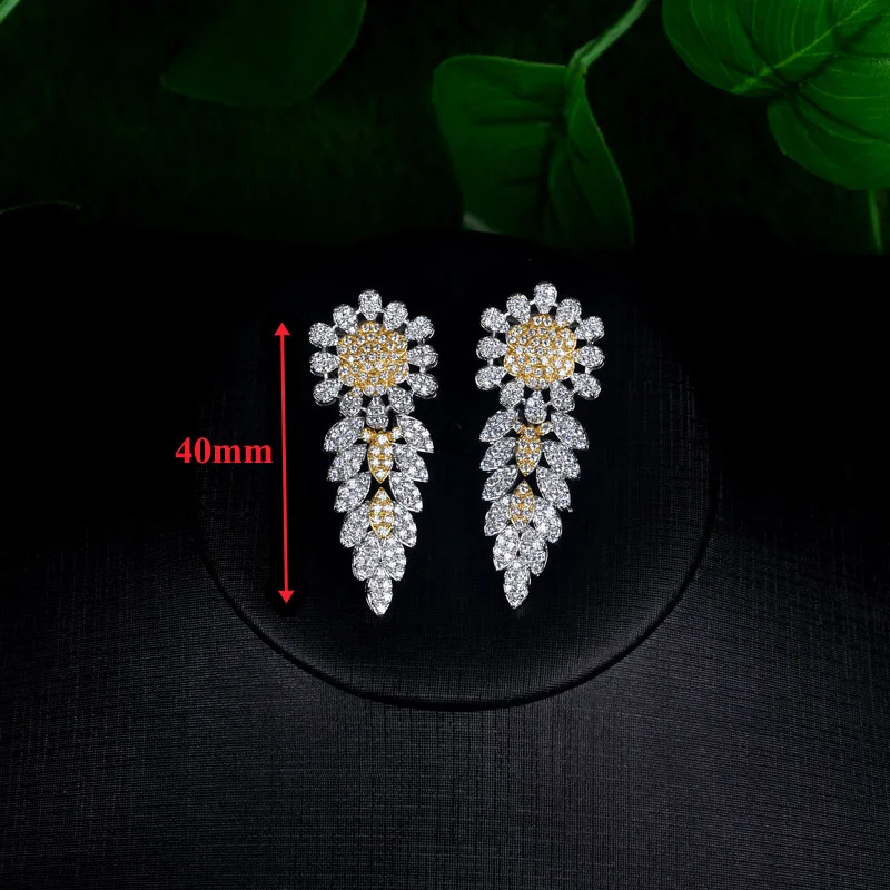 4 шт./комплект Женский комплект ювелирных изделий из меди и фианита | Украшения