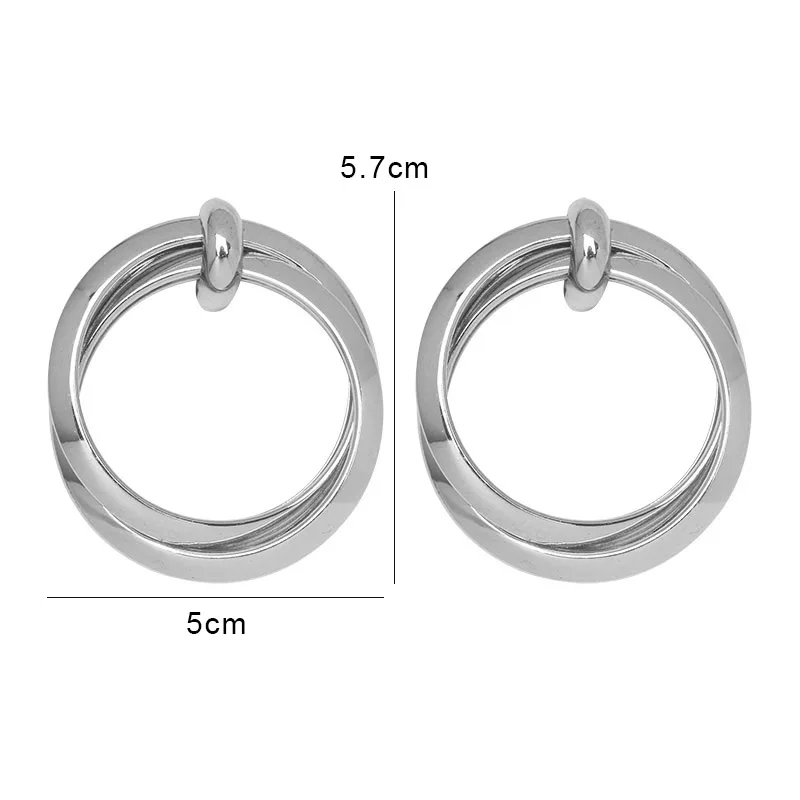 Классические простые геометрические полые круглые серьги крупные Модные