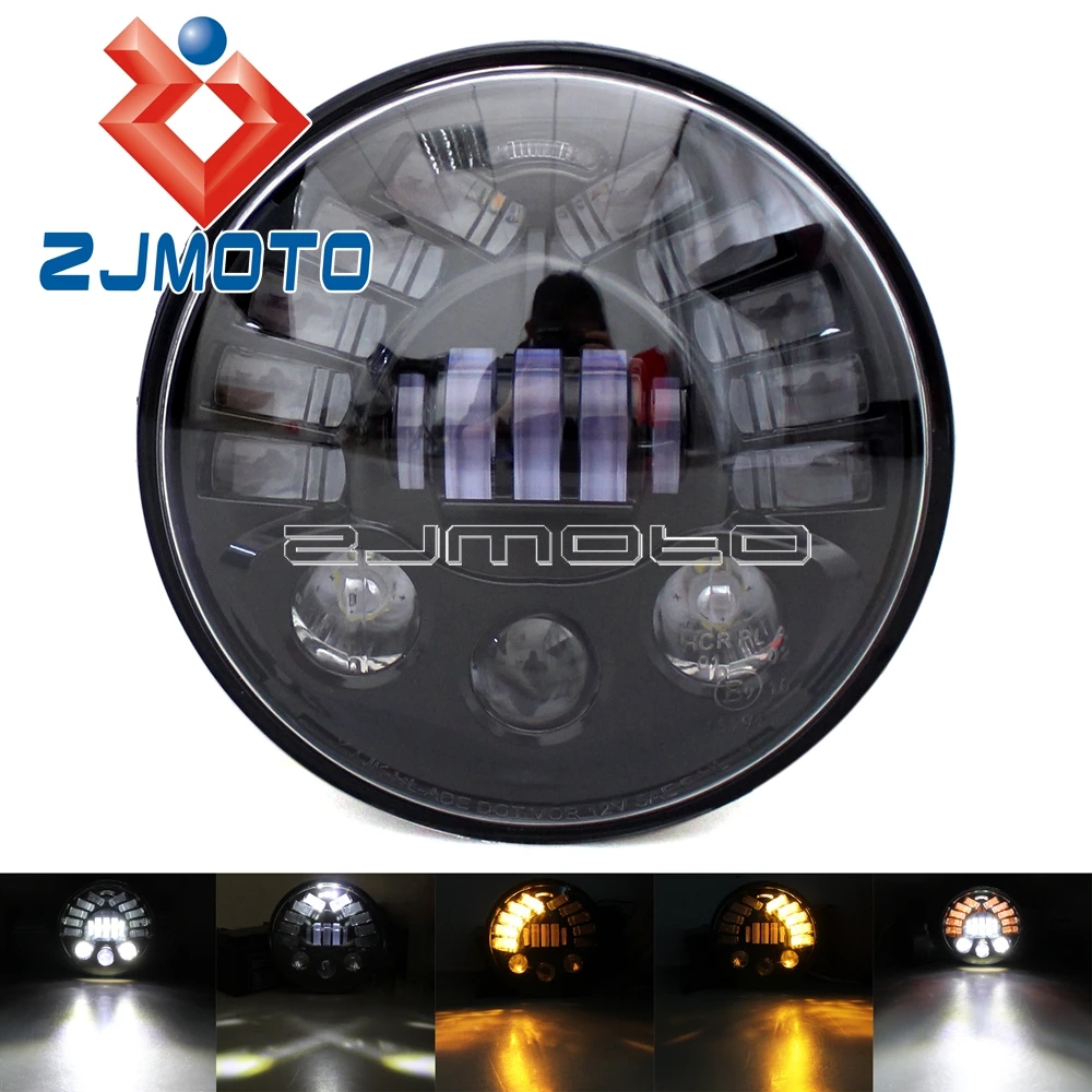 

7" Projector Headlight For Harley Softail Touring Dyna LED Headlight E-Mark E9 Headlamp For Jeep Wrangler