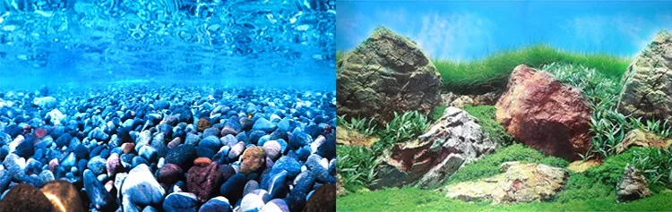 Не-самоклеющиеся высота 30 см аксессуары аквариума украшения фона водонепроницаемый стикер рок обои