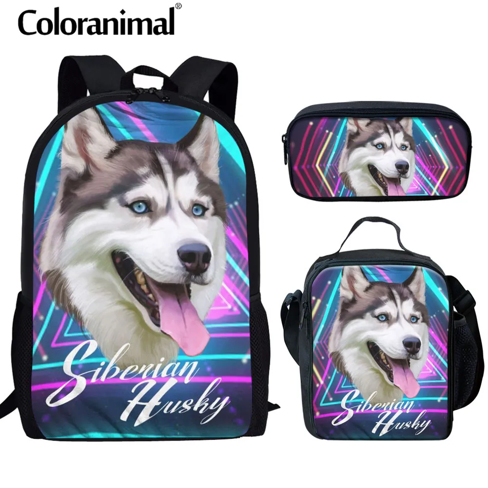 Цветная Милая немецкая школьная сумка в виде овчарки комплект из 3 предметов