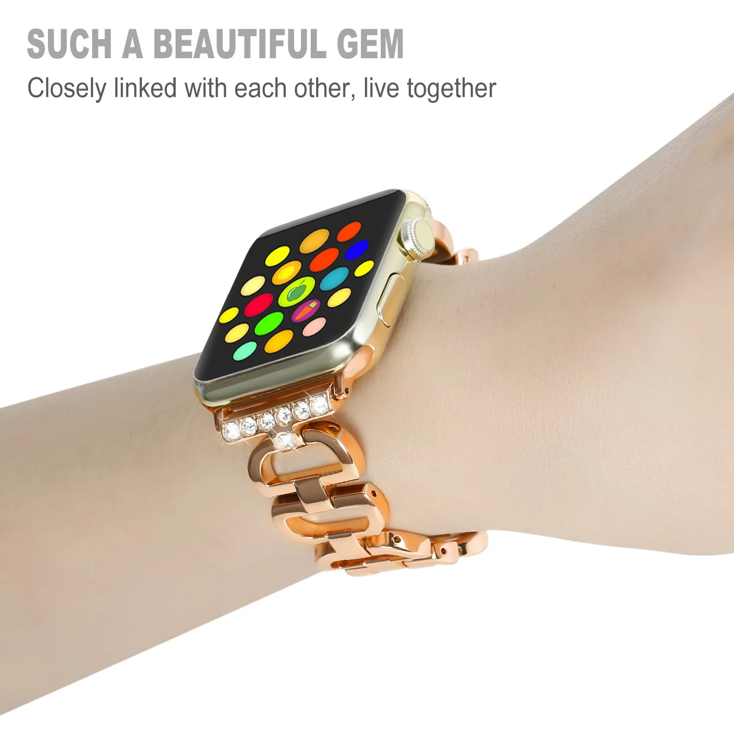 Модный красивый со стразами браслет для Apple Watch 38 мм 42 ремешок из нержавеющей