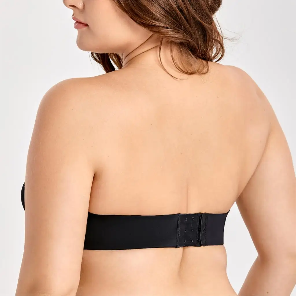 Women's Soft Lightly Padded Underwire Molded Silicon Invisible Convertible Multiway Strapless Bra