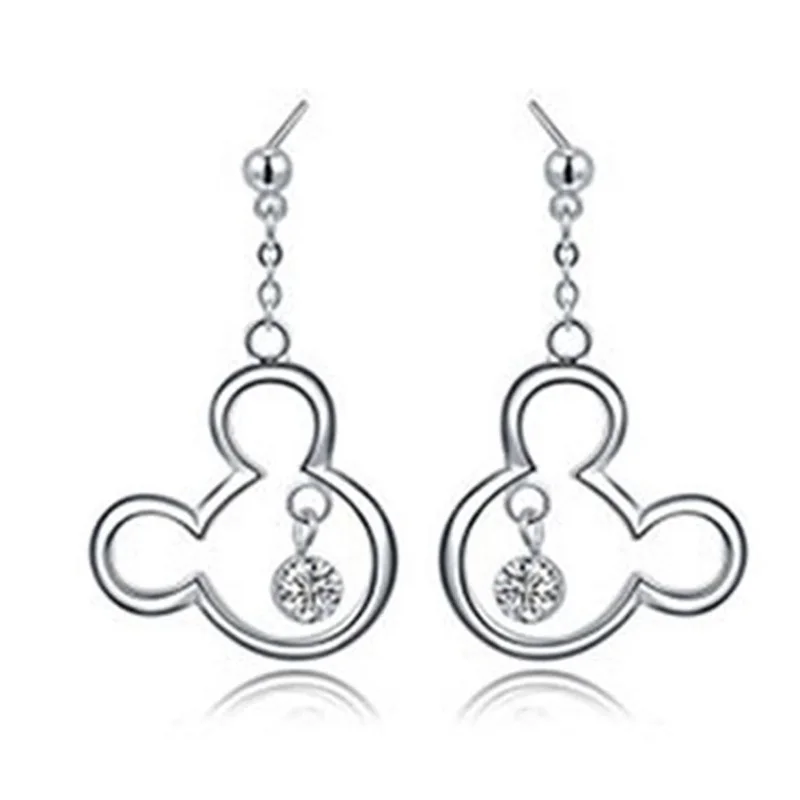 Женские серьги Paylor в виде мышки из мультфильма циркониевые Микки детские