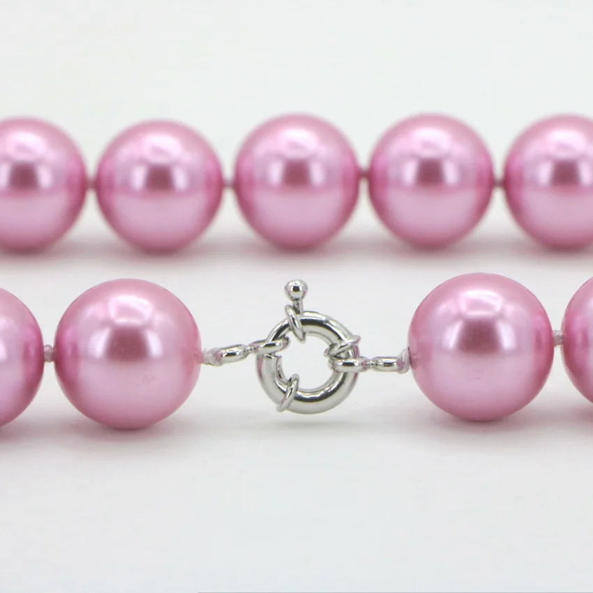 WUBIANLU 16mm Pink South Sea Shell Pearl Necklace Womens Costume Jewelry Neck Choker Fashion Style DIY Clothing Collocation | Украшения и