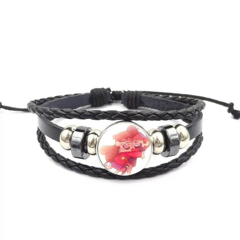 Женский кожаный браслет Mabel Bill черный кабошон Ювелирное Украшение для