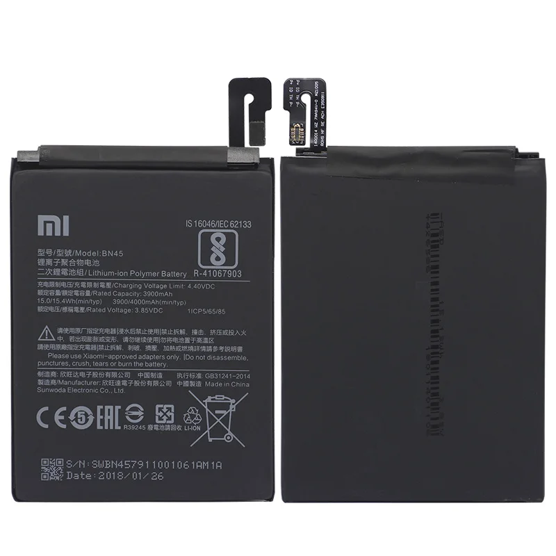 Xiao mi BN45 телефон батарея для Xiaomi note2 красный Примечание 5 Note5 оригинальный батареи