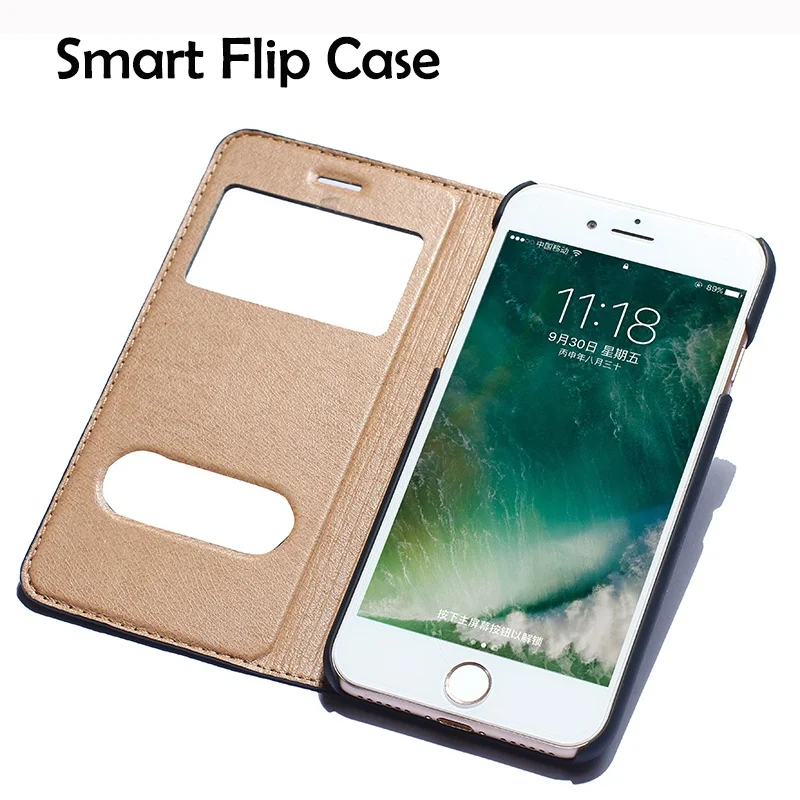Натуральная кожа флип Smart Cover для iPhone 7 Plus Элитный бренд Магнитная ультра тонкий 360