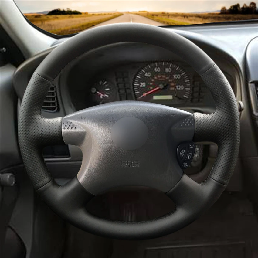 MEWANT черный чехол рулевого колеса автомобиля из искусственной кожи для Nissan Bluebird