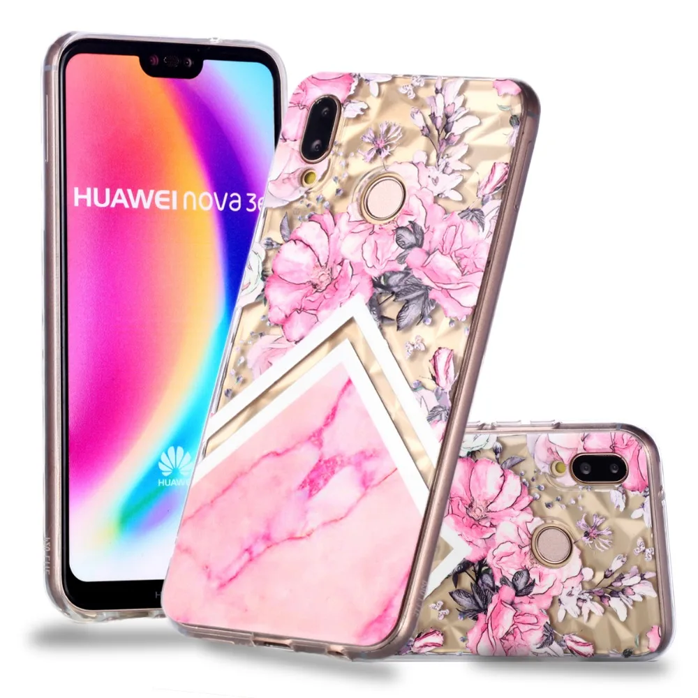 Для huawei Y5 Y6 Y9 2018 чехол с тисненым алмазным узором TPU ударопрочный на заднюю панель