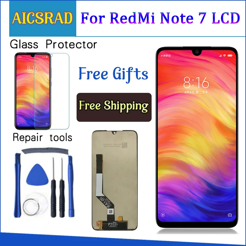 ЖК дисплей с дигитайзером для Xiaomi Redmi Note 7 6 3 дюйма сенсорный экран Snapdragon 660 7|Экраны