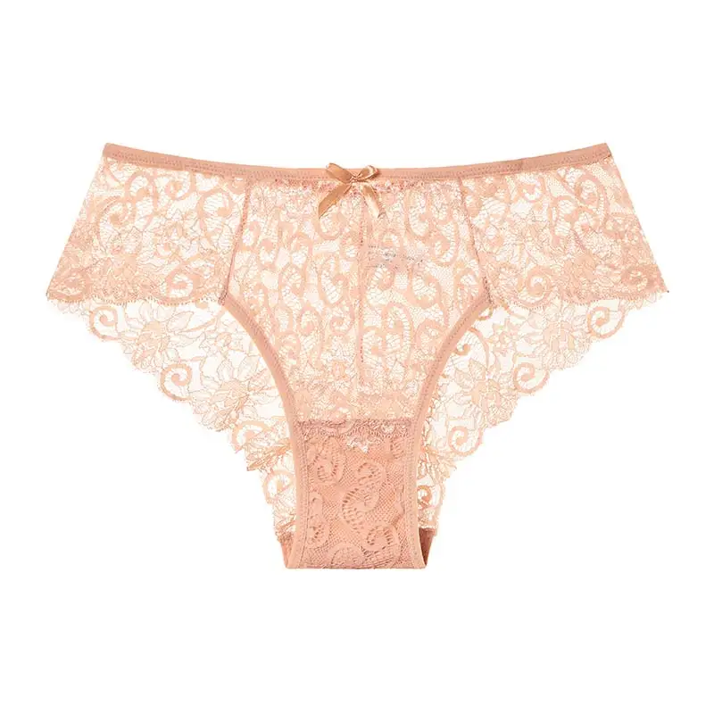 Khaki briefs Женское нижнее белье, сексуальные трусики, кружевное Прозрачное нижнее белье, одноцветные трусы размера плюс, Размеры s m l xl для женщин - Цвет: Khaki briefs