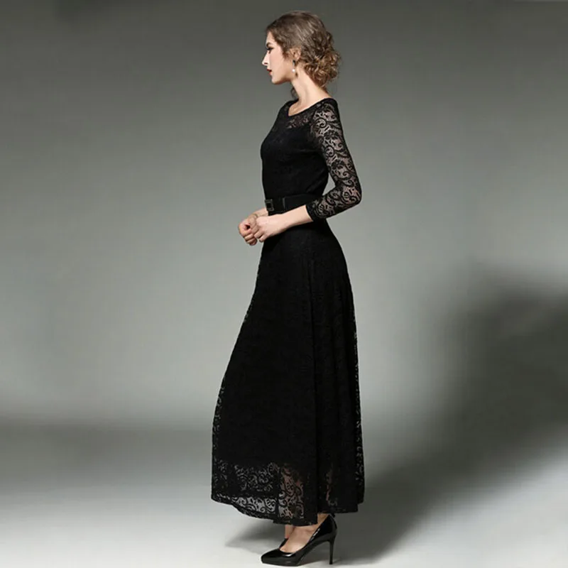 Vestidos короткое платье макси с длинным рукавом и вышивкой круглым вырезом длиной