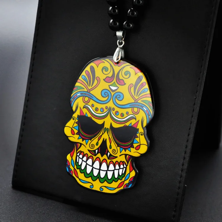 Ожерелье с подвеской в виде мексиканского черепа имитацией жемчуга|necklace ornament|gift