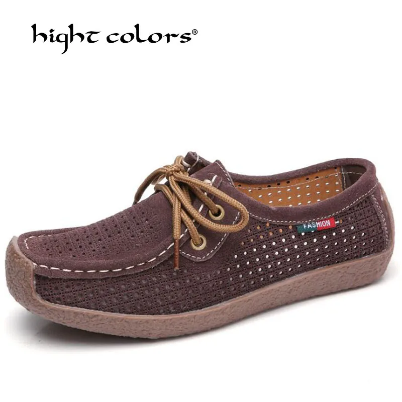 

2019 New Casual Suede Leather Shoes Woman Breathable Summer Flat Platform Women Shoe Ladies Loafers Moccasins Female TA09-8