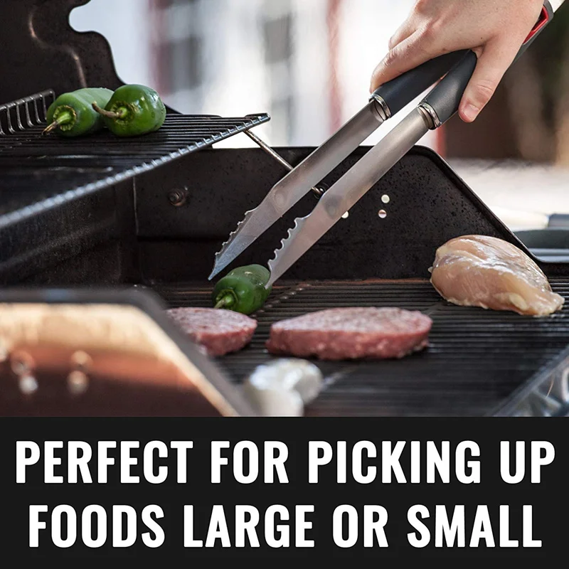 4 Pieces BBQ Tools Set Stainless Steel Grill Outdoor Barbecue Kit Gas Utensils Tongs KC1070 |