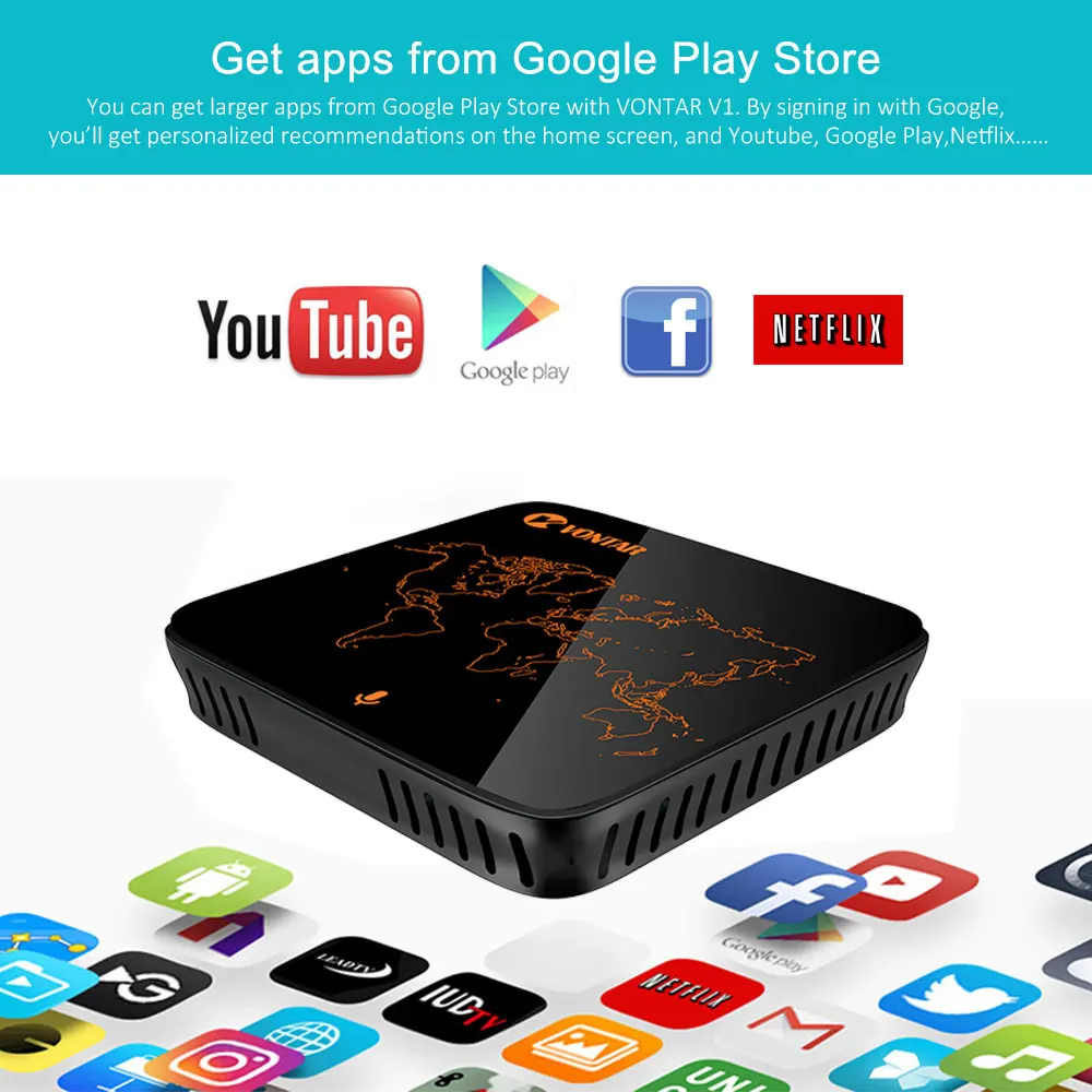 2 ГБ 16 Android ТВ Box Amlogic S905W 4 ядра 2.4g WiFi H.265 К 30fps Google Play Store Youtube Сталкер Декодер каналов