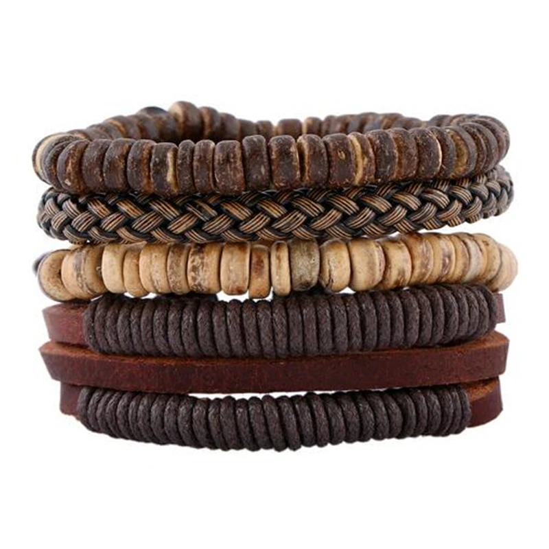4 шт./1 комплект браслеты из натуральной кожи| |