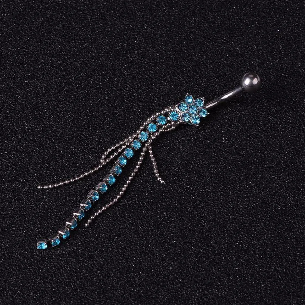 1 шт. стальные кольца для пупка Хрустальный пирсинг номбрил серьги золото Пирсинг