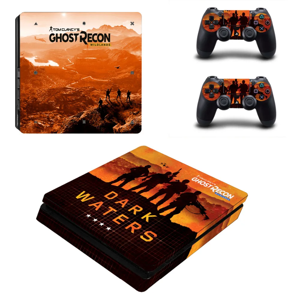 Наклейка Tom Clancy's Ghost Recon Wildland наклейка Slim Skin для консоли PlayStation 4 и 2 контроллеров