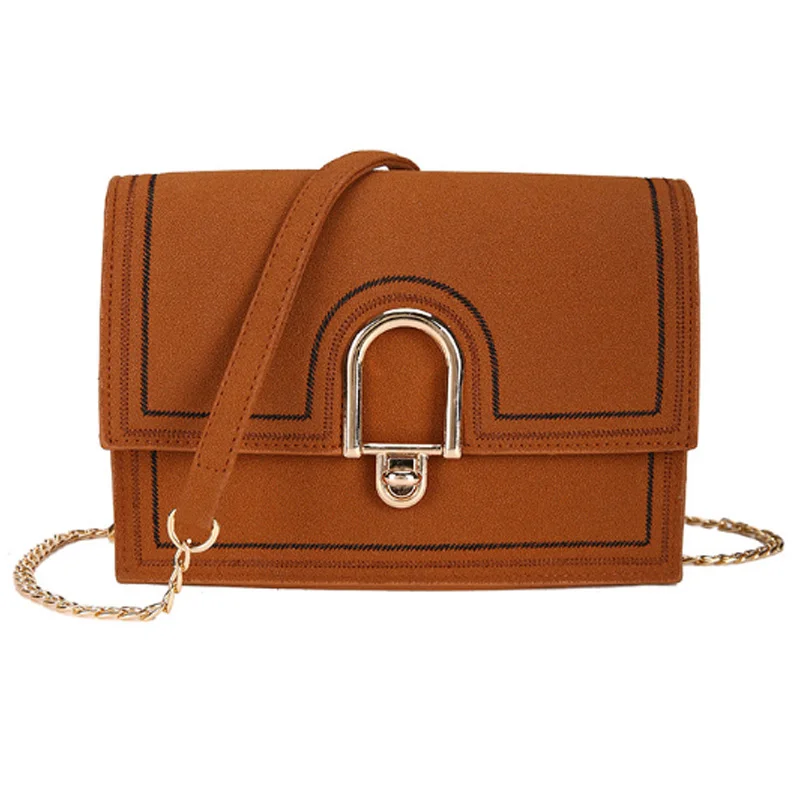 Fashion Trend U-Shaped Lock Small Hand Shoulder Sling Square Bag Brown | Багаж и сумки