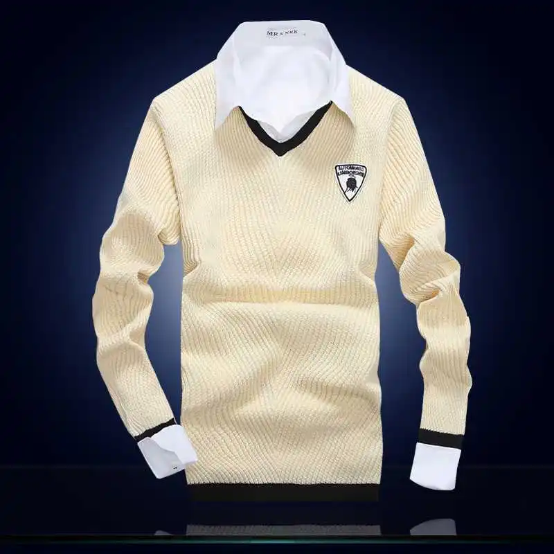 New Arrive led sets thin mens sweaters solid color Joker youth skinny 1440114985 | Мужская одежда