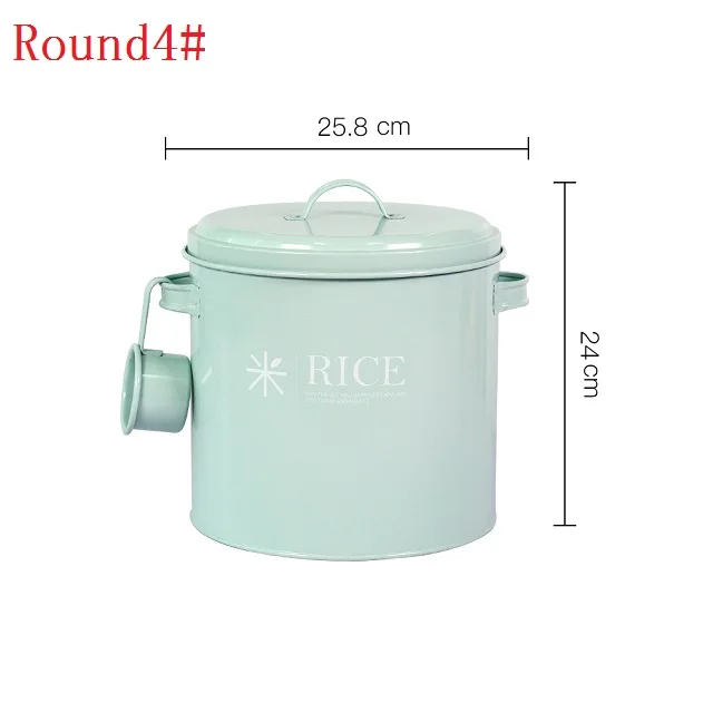 Round4 10 Jin рисовое ведро ПЭТ пищевой горшок уплотнение резервуар для хранения стальной дом влагостойкая крышка герметизация кухонная утварь многофункциональная - Цвет: Round4