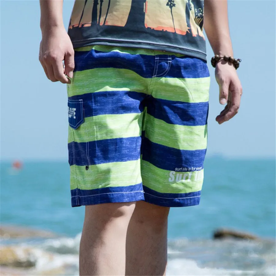 Modis Stripe Swim Шорты Для мужчин лето 2019 Гавайский короткие Повседневное свободные