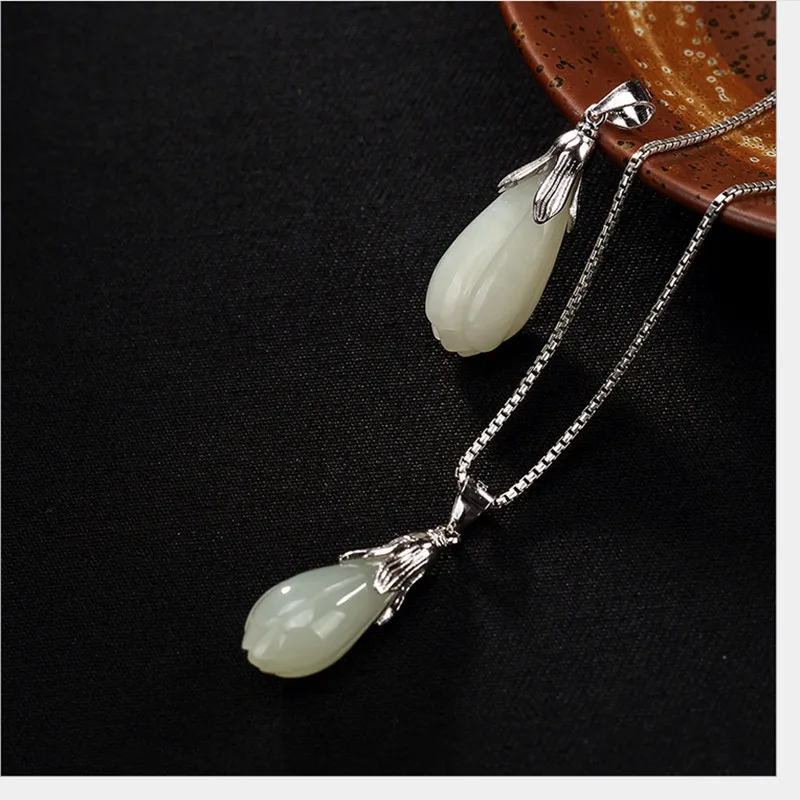 Подвески из натурального нефрита без цепочки подвески 100% настоящего серебра 925