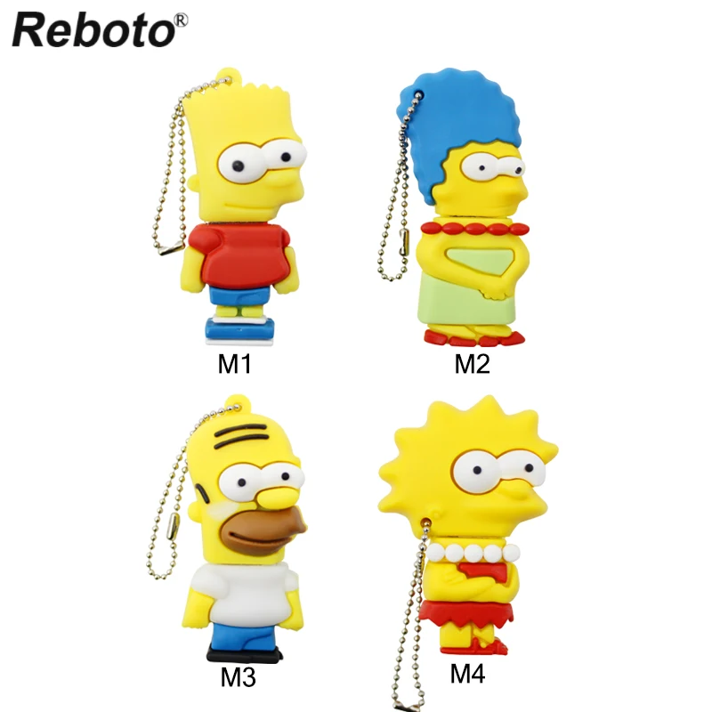 Usb-накопитель с героями мультфильма Симпсоны 4 ГБ 8 ГБ 16 ГБ usb флеш-накопитель 32 Гб 64 ГБ флеш-накопитель U диск карта памяти Флешка