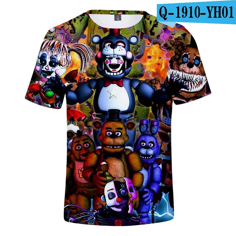 color at picture Лидер продаж, футболка с 3D-принтом Five Nights at Freddy для мальчиков и девочек Классическая модная летняя футболка с короткими рукавами для отдыха с героями мультфильмов g6t6 - Цвет: color at picture