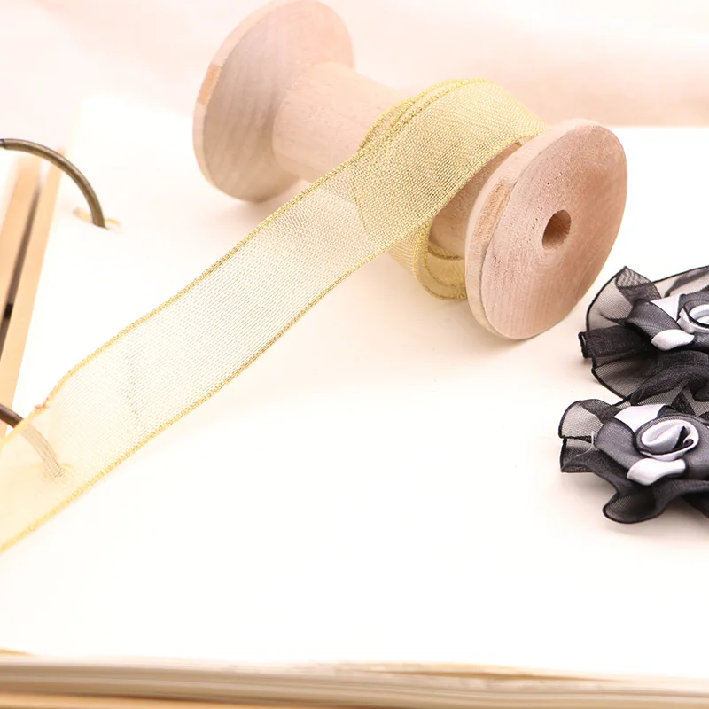 5 ярдов 2 1 см Золотая лента Подарочное украшение DIY подарочная упаковка для торта
