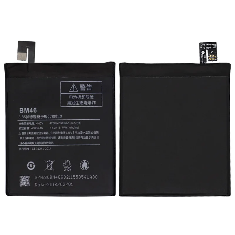 Xiao Mi Оригинальная батарея BM46 настоящая 4000 мАч для Xiaomi Redmi Note 3 Note3 Pro аккумулятор