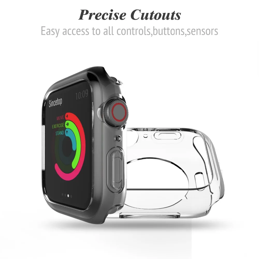 2018 силиконовый мягкий чехол для Apple Watch series 4 44 мм 40 защитные чехлы из ТПУ часов