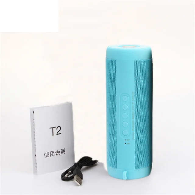 Blue whitout box T2 Led Bluetooth динамик водонепроницаемый портативный Колонка Беспроводная колонка супер бас динамик поддержка TF FM стерео Hi-Fi мини звук Бо - Цвет: Blue whitout box