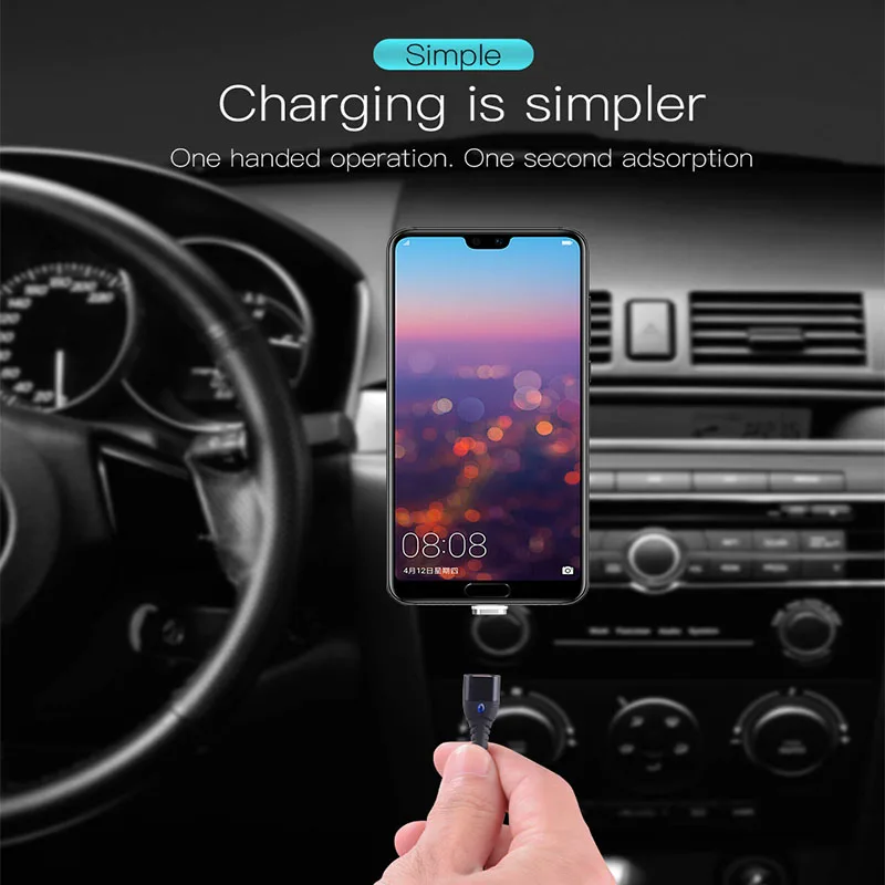 Магнитный кабель SUNPHG 3A Type C Сверхбыстрая зарядка магнитное зарядное устройство usb