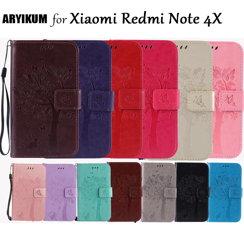 Чехол из искусственной кожи ARYIKUM для Xiaomi Redmi Note 4X Note4X 32 ГБ Магнитный чехол бумажник