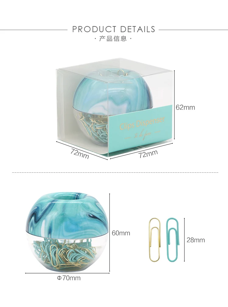 Never Light Blue Series скрепки для бумаги 100 шт./упак. металлические Klips закладки для офиса подарок Канцтовары Школьные принадлежности канцелярский магазин