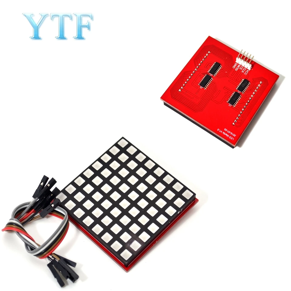 Полноцветная светодиодная точечная матрица Плата дисплея RGB 8*8 точечный